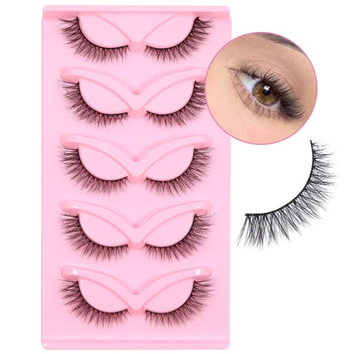 GENERICO - PESTAÑAS POSTIZAS NATURALES 5 PARES