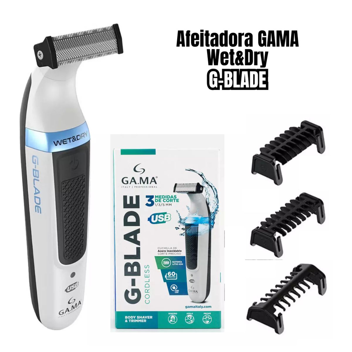 GAMA - Afeitadora Gama Inalambrica Wet&Dry G-BLADE