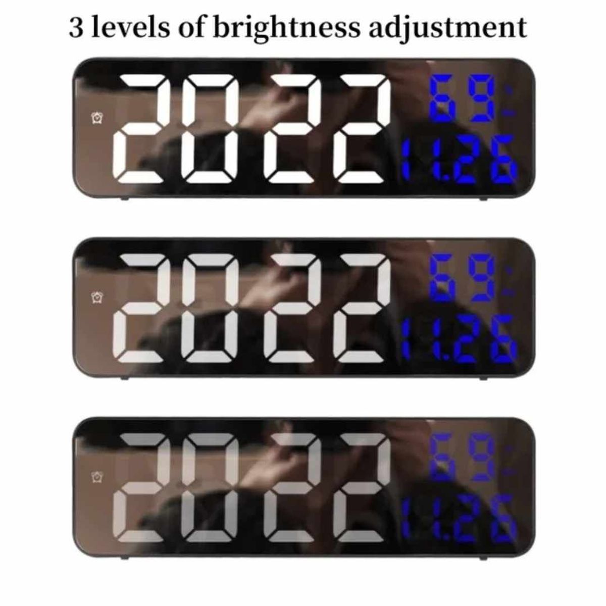 GENERICO - Reloj Despertador Grande 25cm Control de Temperatura y Humedad Hogar