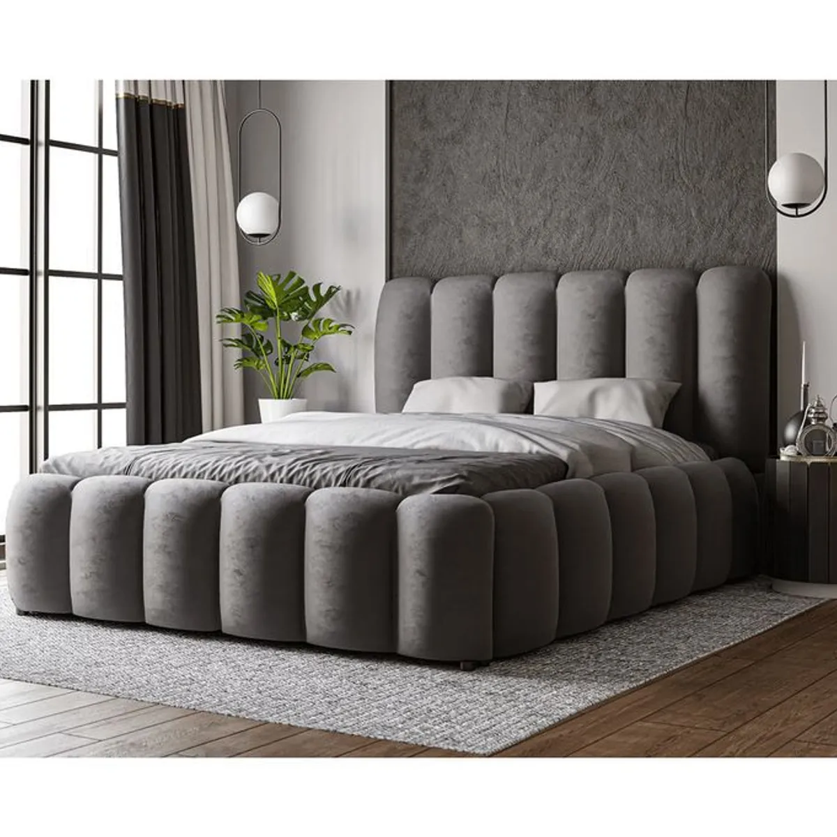 GENERICO - Cama Box Tarima Zafiro Grafito Queen La Industria