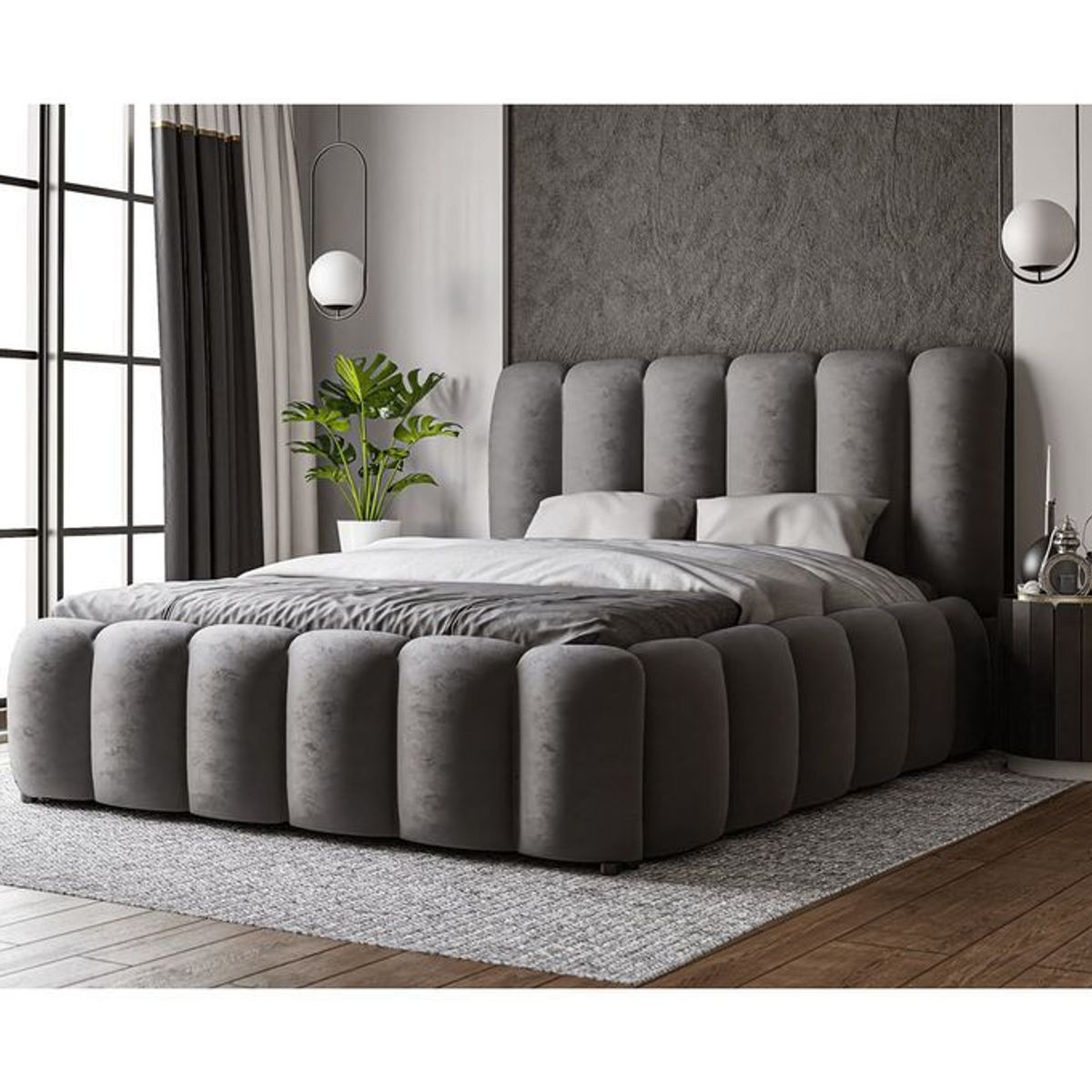 GENERICO - Cama Box Tarima Zafiro Grafito King La Industria