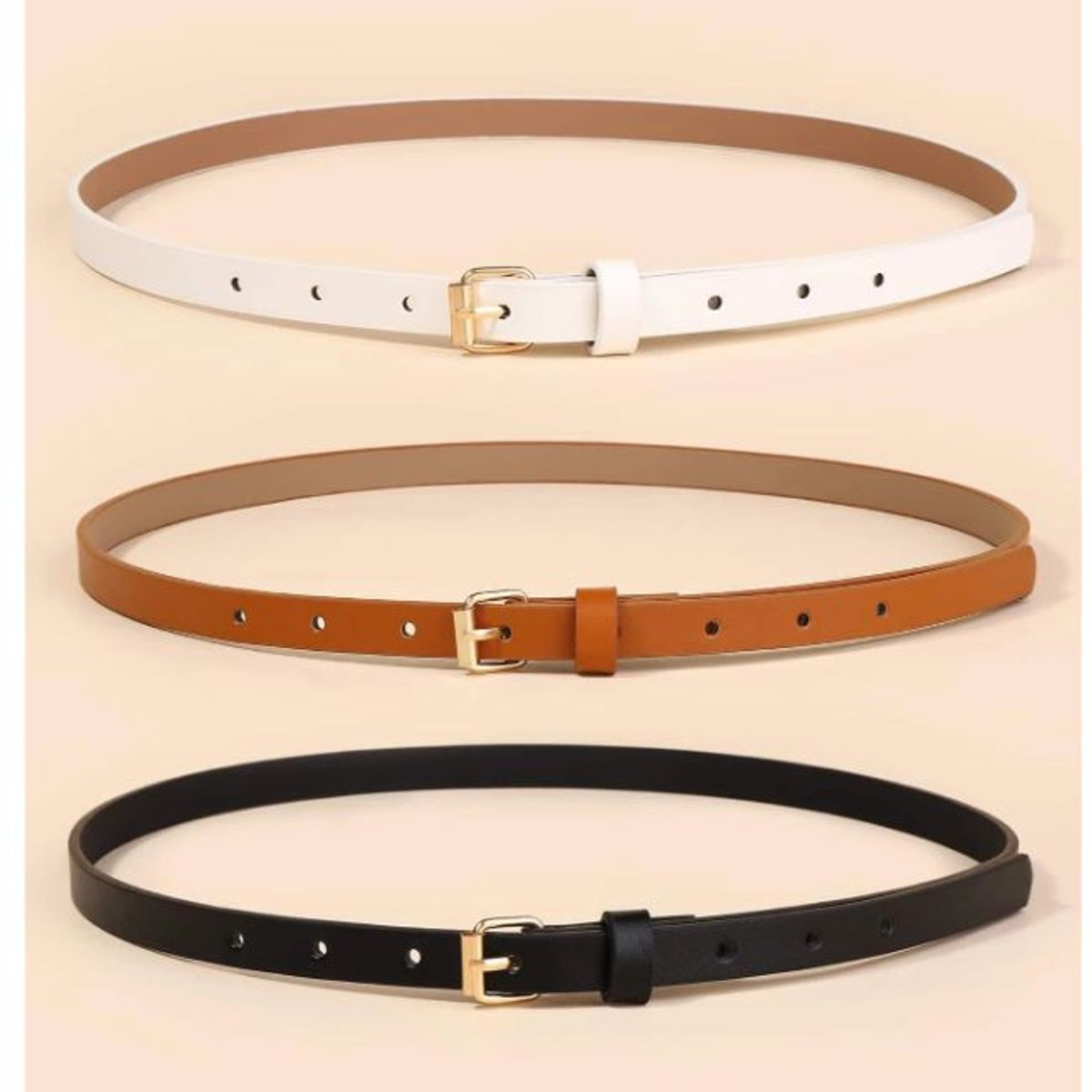 GENERICO - CINTURON DELGADO CON HEBILLA REDONA