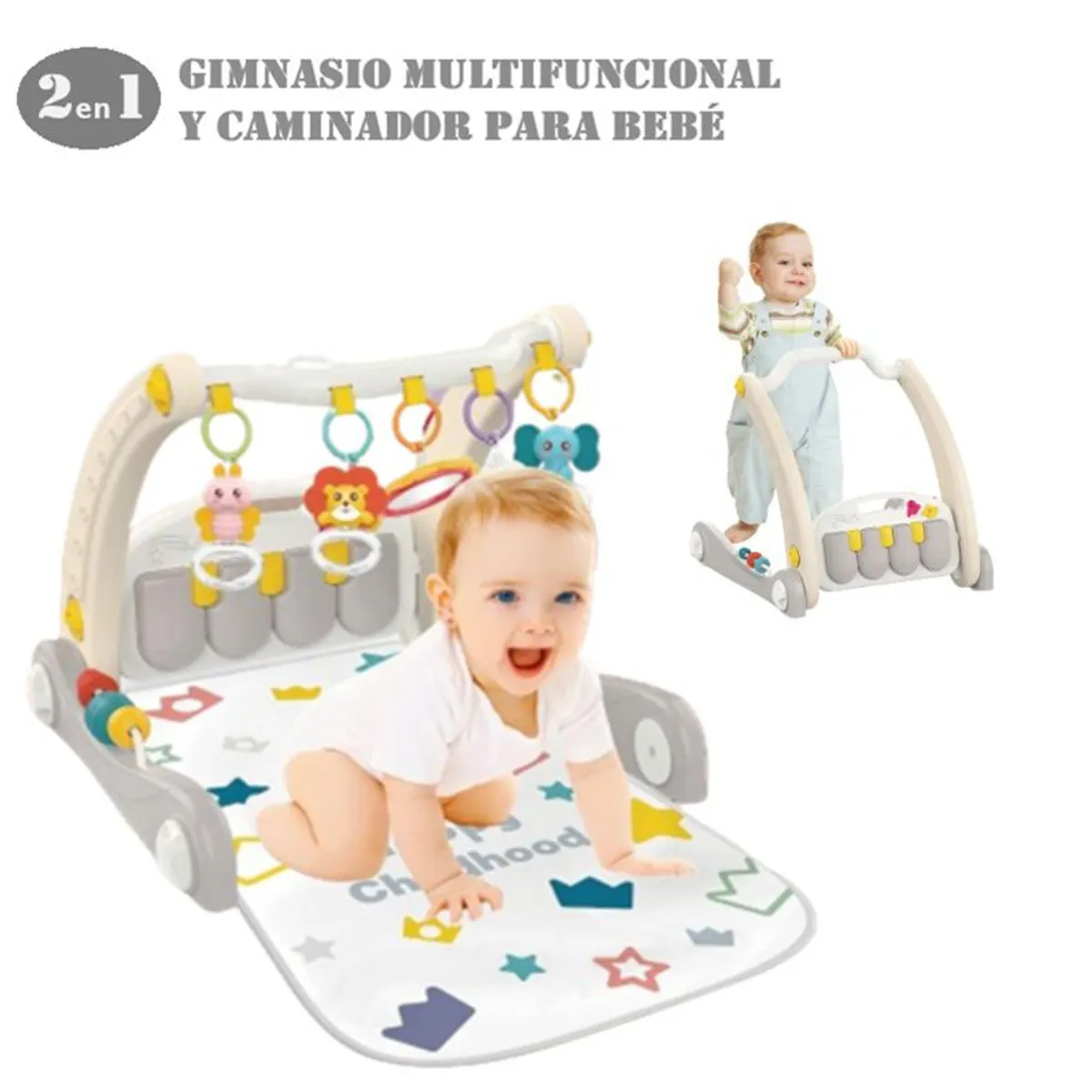 GENERICO - GIMNASIO Y CAMINADOR MULTIFUNCIONAL DIDACTICO PARA BEBE 2EN1