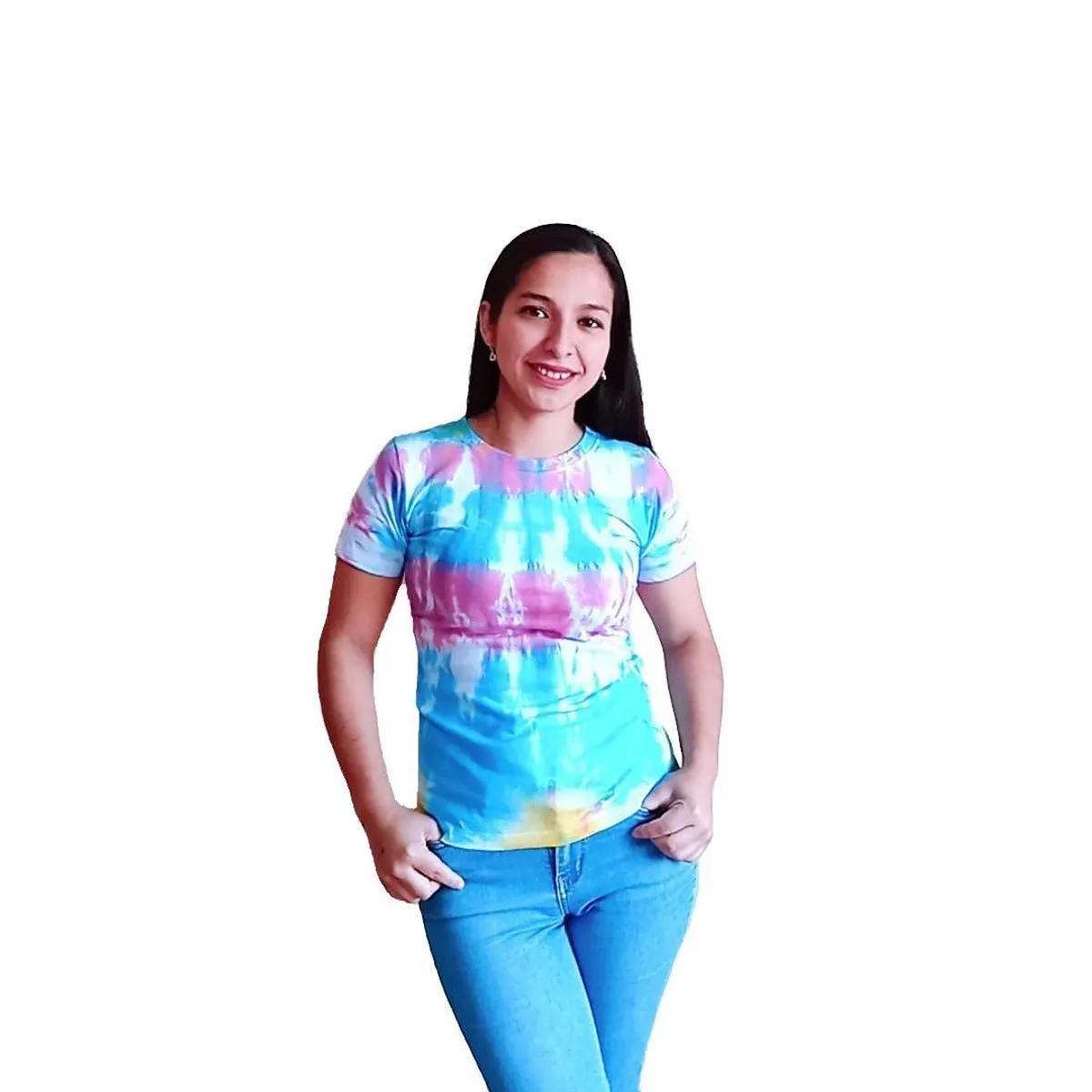 GENERICO - Polo mujer tye die Lina - Nathalie love it - Turquesa
