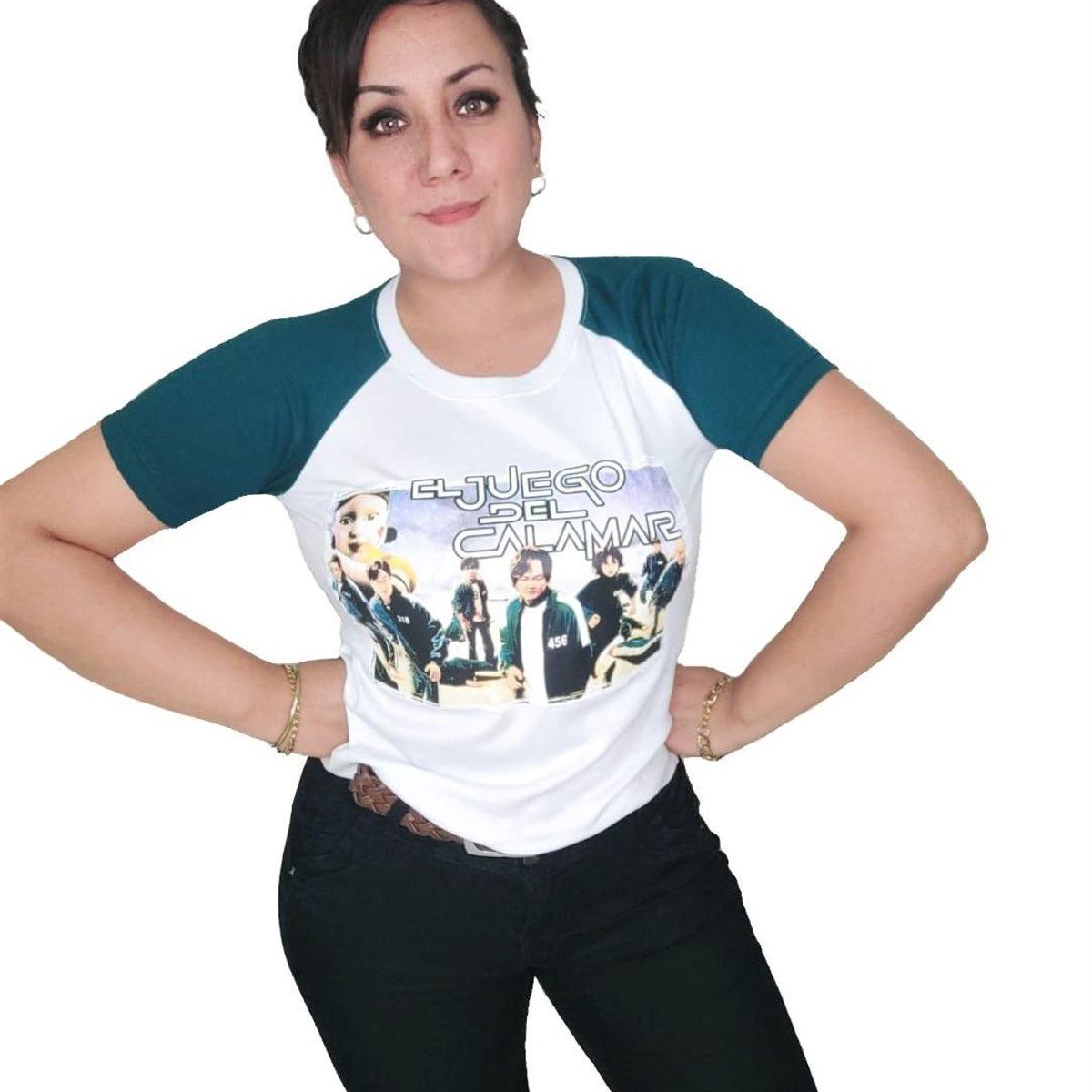 GENERICO - Polo Mujer Manga Corta El juego del Calamar - Blanco