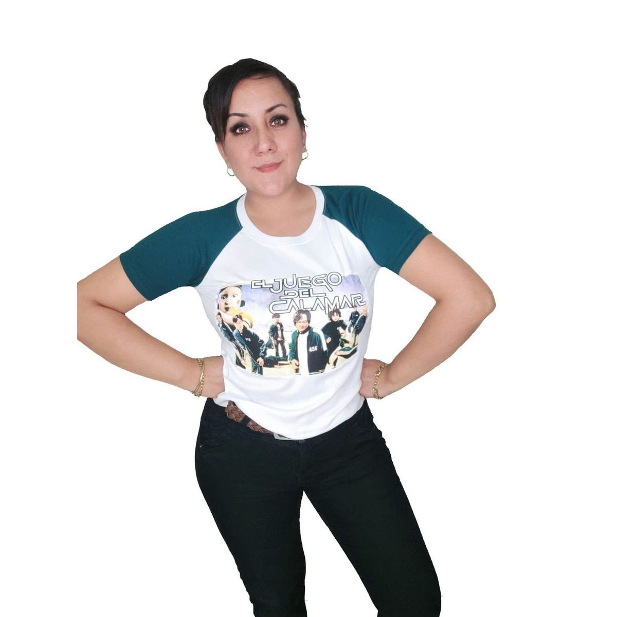 GENERICO - Polo Mujer Manga Corta El juego del Calamar - Blanco