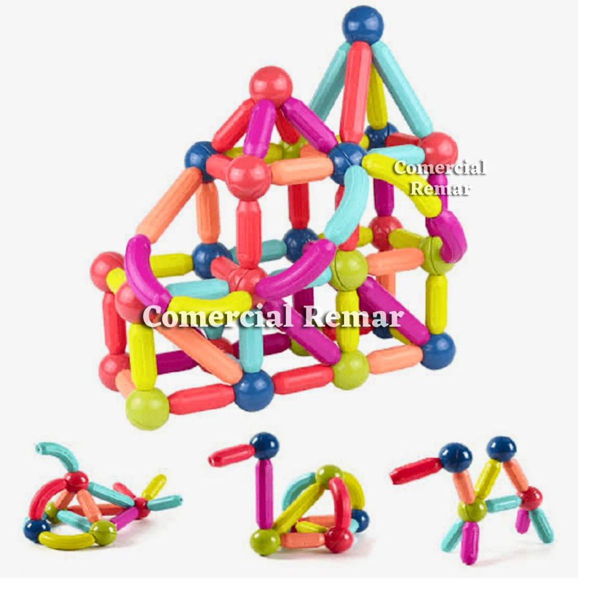 GENERICO - Bloques de Construcción Magnéticos 72 Piezas Juego Didáctico