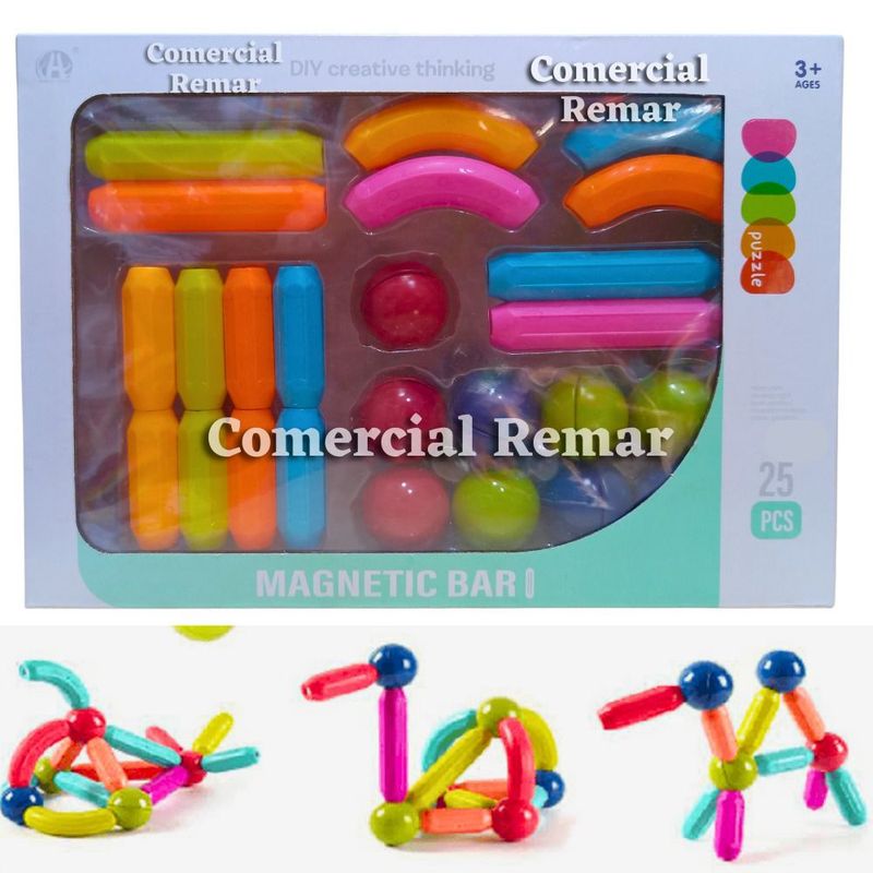 GENERICO - Bloques de Construcción Magnéticos 25 Piezas Juego Didáctico