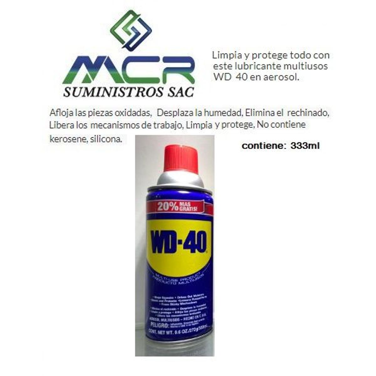 WD 40 - afloja todo Multiusos en aerosol 333 ML