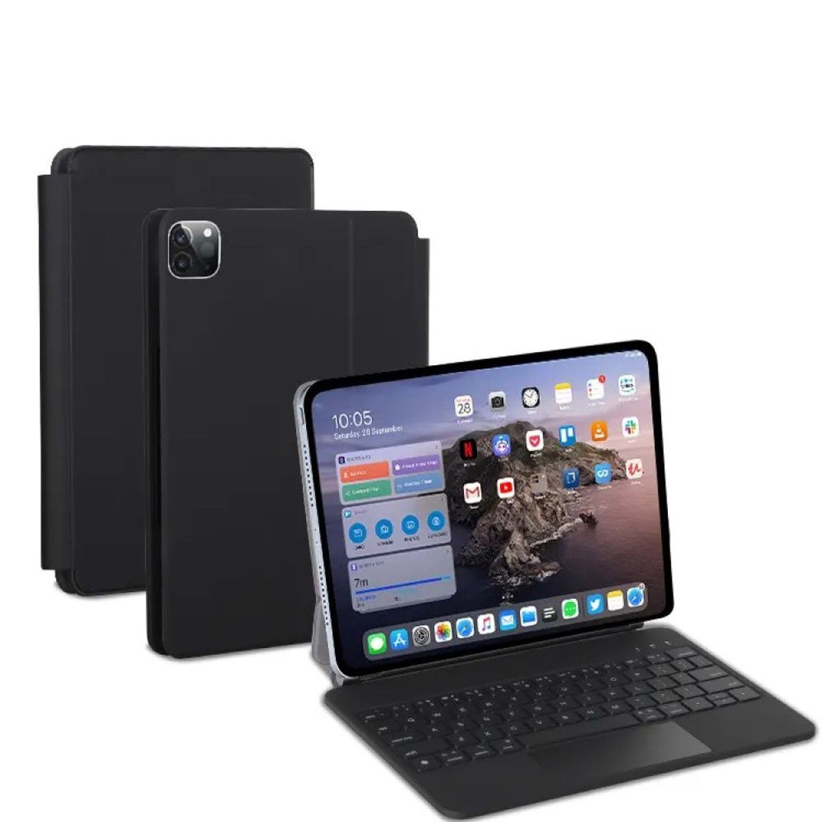 GENERICO - Magic Keyboard 12.9 pulgadas Bluetooth Calidad Asegurada(A1) Negro