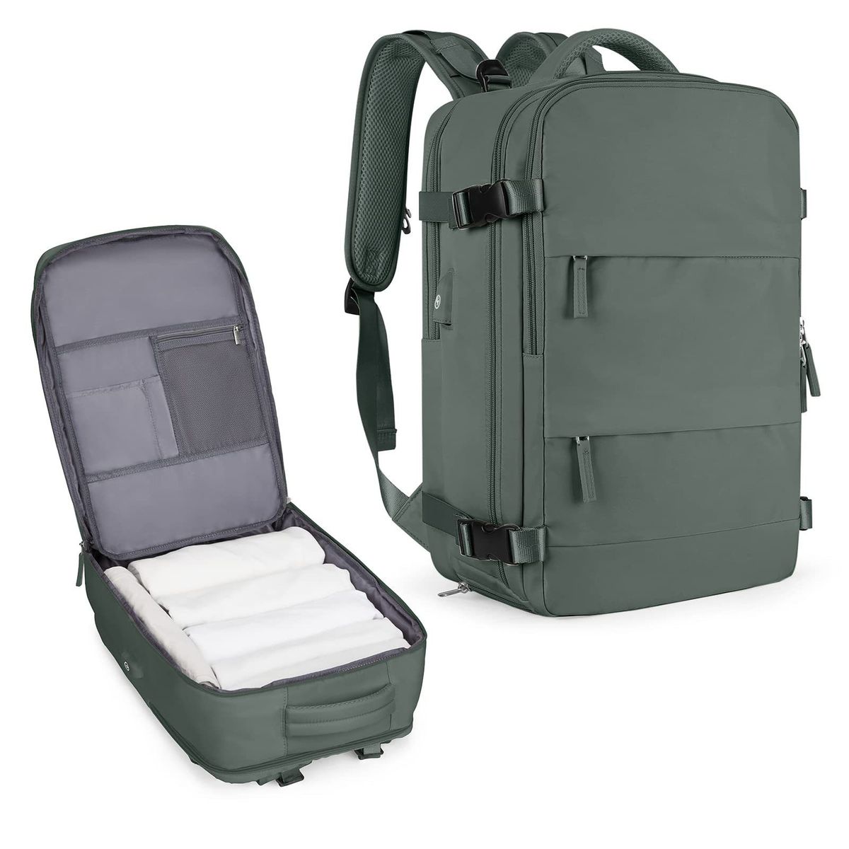VATYERTY - Mochila De Viaje Para Hombre De Mano Verde