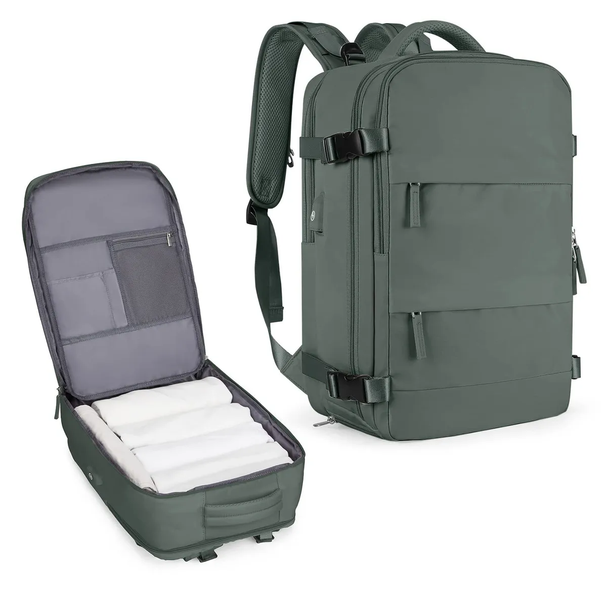 VATYERTY - Mochila De Viaje Para Hombre De Mano Verde