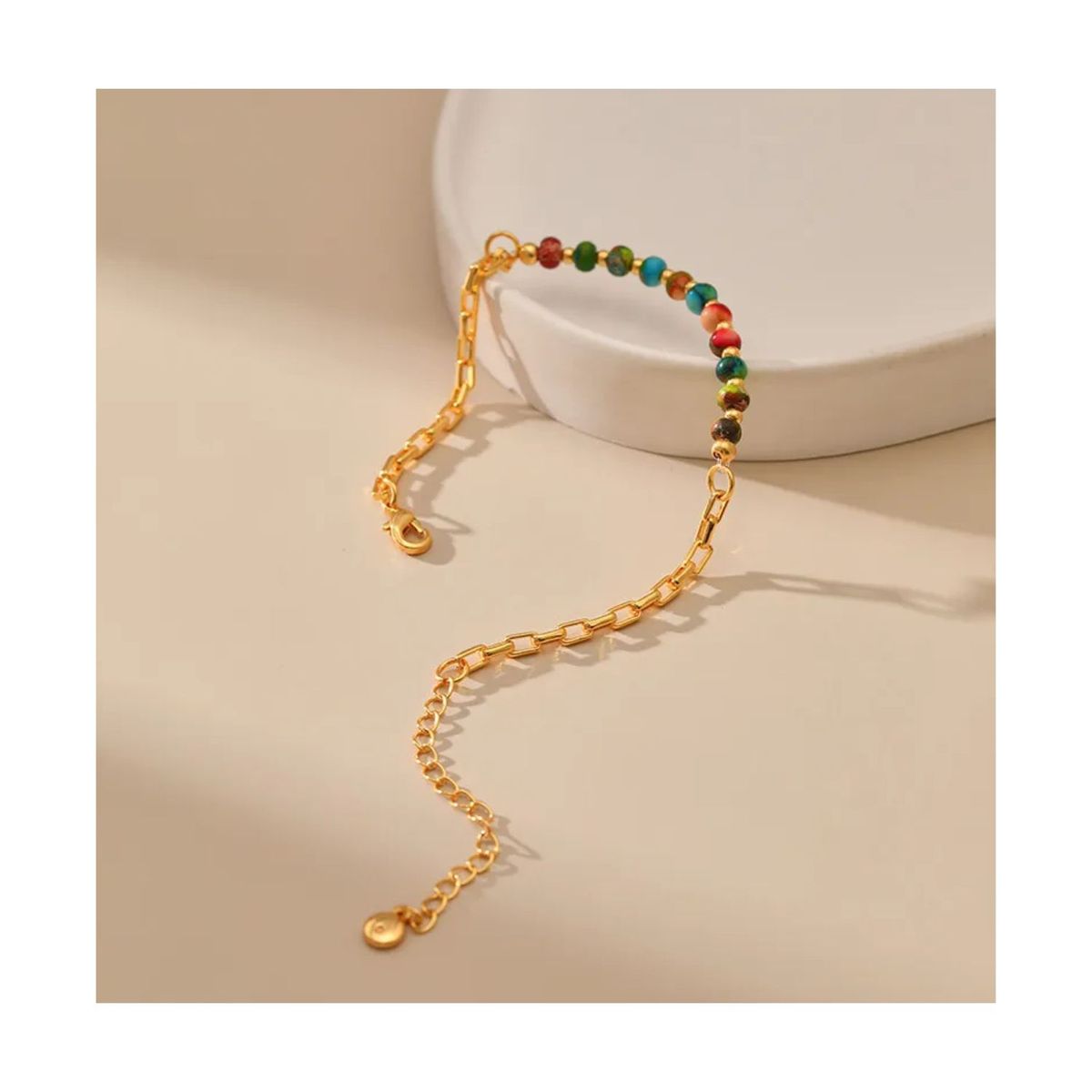 GENERICO - Pulsera de esmalte colorido de acero inoxidable