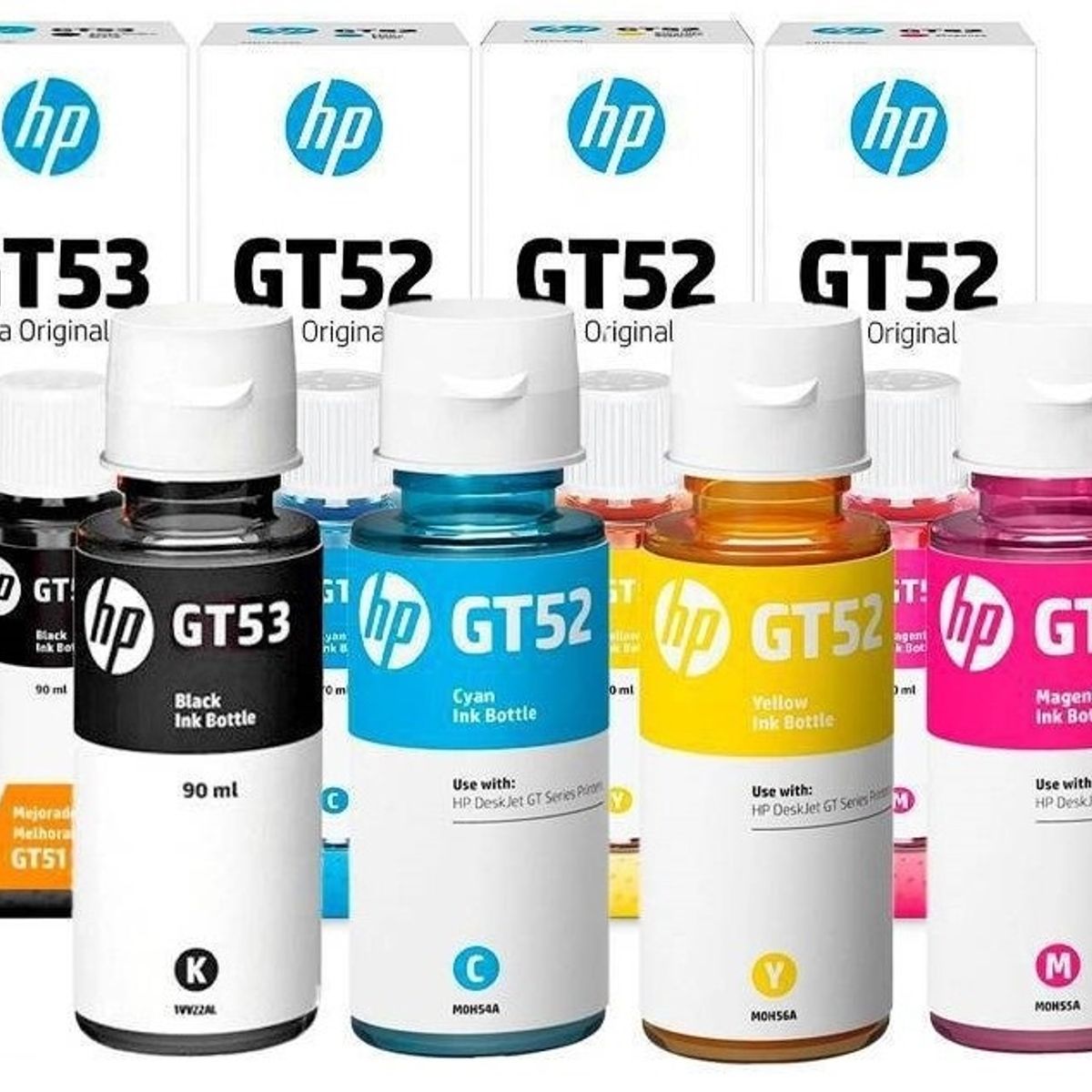 HP - Tinta HP GT52 - GT53 Pack x4 Colores CMYBK