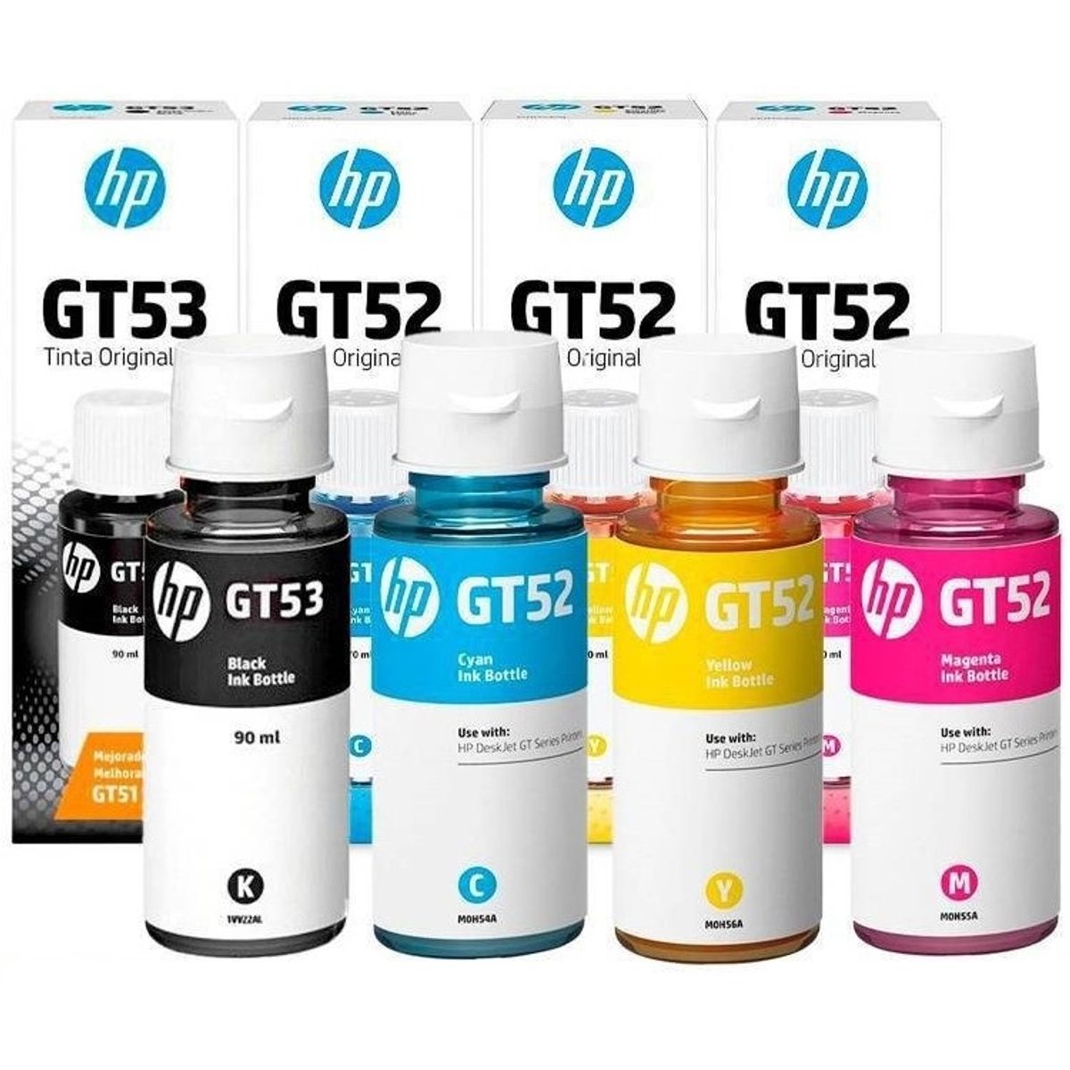 HP - Tinta HP GT52 - GT53 Pack x4 Colores CMYBK