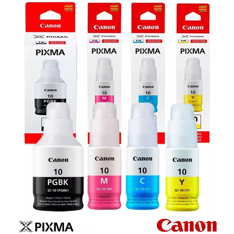 CANON - Tinta Canon Gi-10 Cmybk 4 Botellas Alto Rendimiento