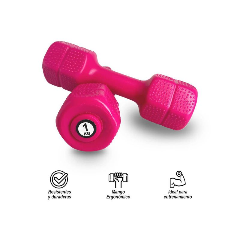 GENERICO - Mancuernas Deportivas Rosado 1kg
