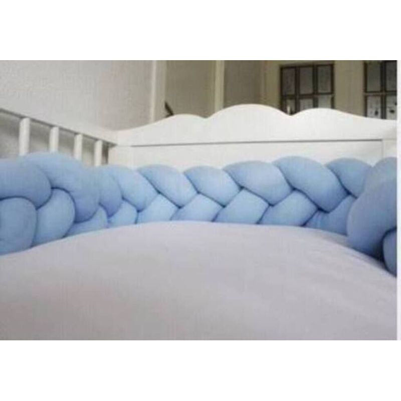 GENERICO - Trenza protector de cuna de 3 metros en celeste