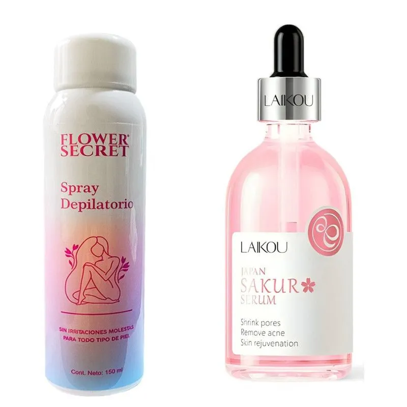 BIOAQUA - PACK CREMA DEPILADORA SPRAY Y SERUM JAPAN SAKURA LAIKOU