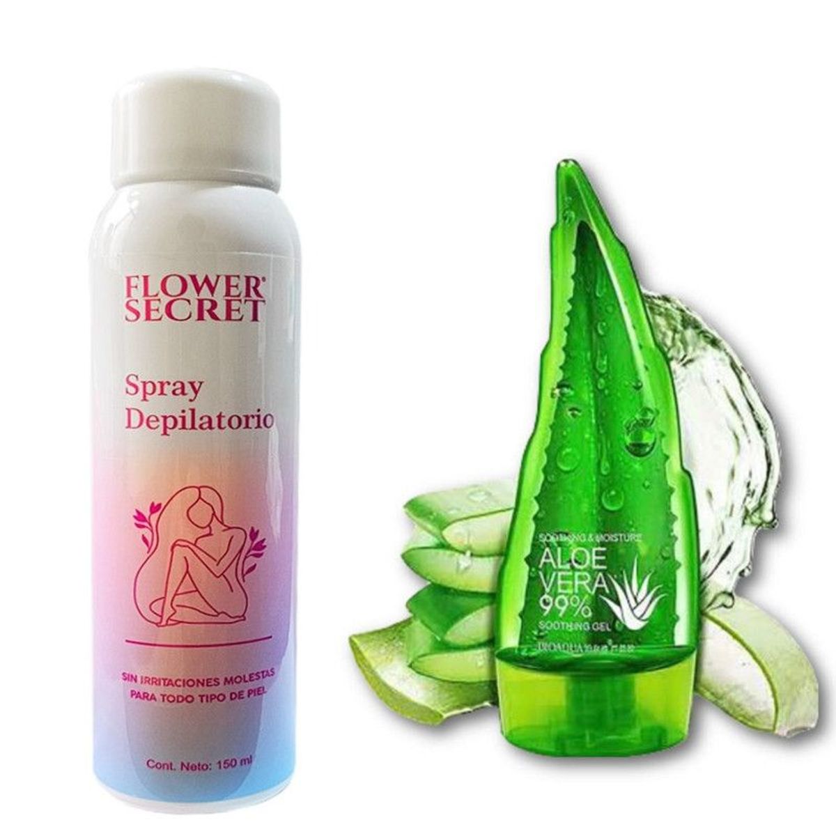 BIOAQUA - PACK CREMA DEPILADORA SPRAY Y CREMA CORPORAL ALOE VERA BIOAQUA