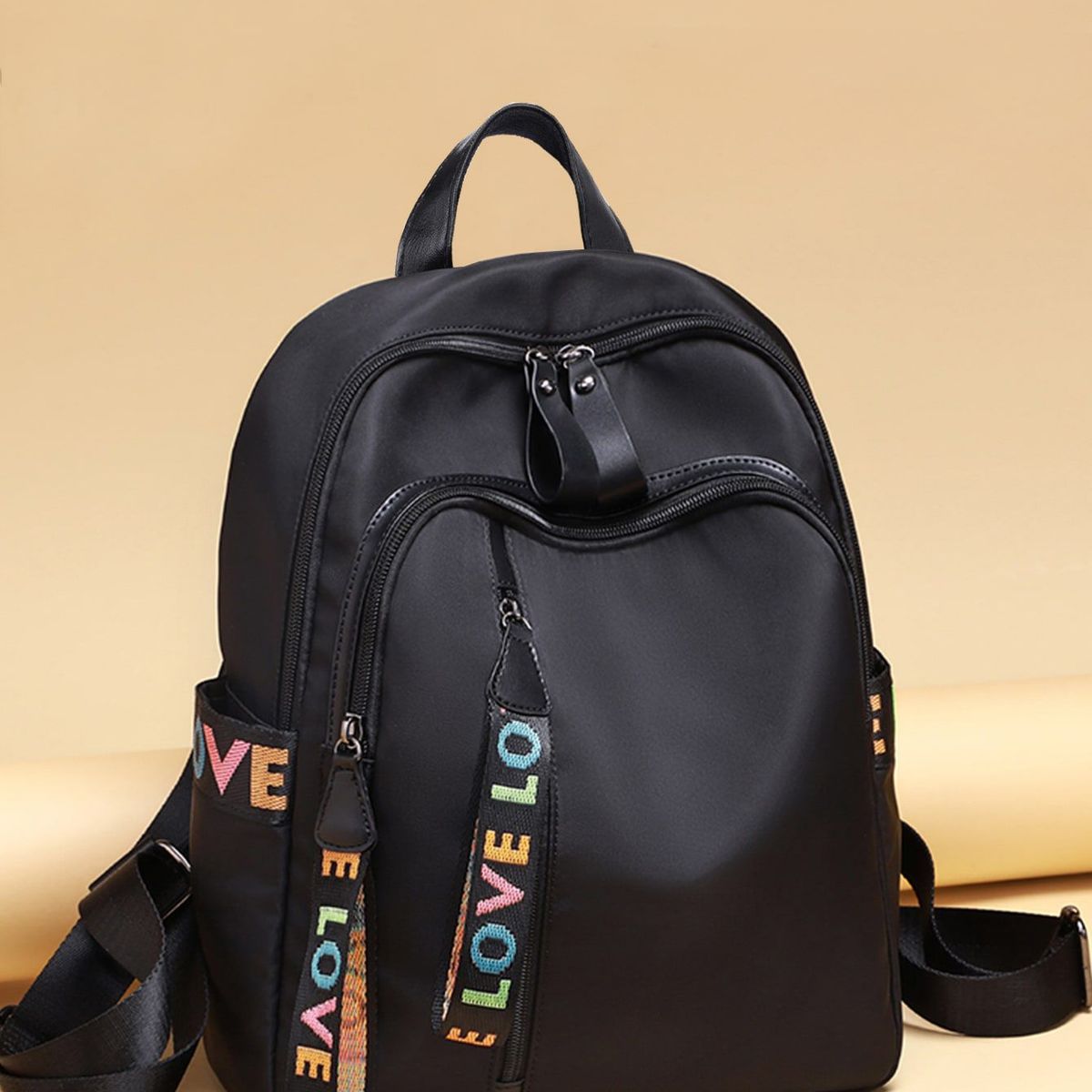 VATYERTY - Mochila resistente al agua doble cremallera Negra