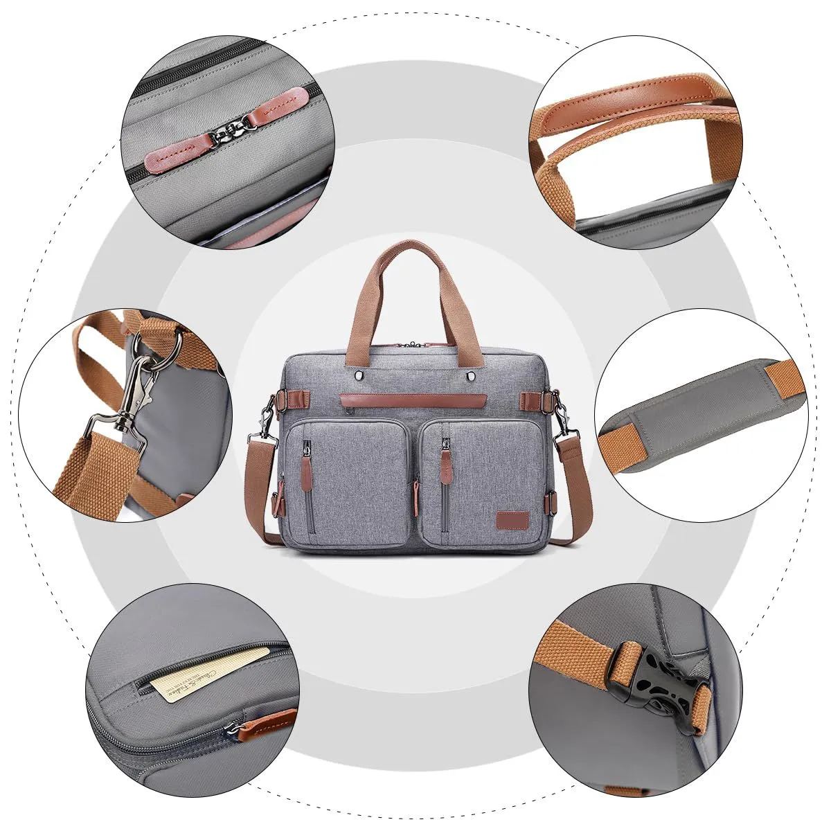 VATYERTY - Mochila para computadora 3 en 1 portátil para hombres Gris