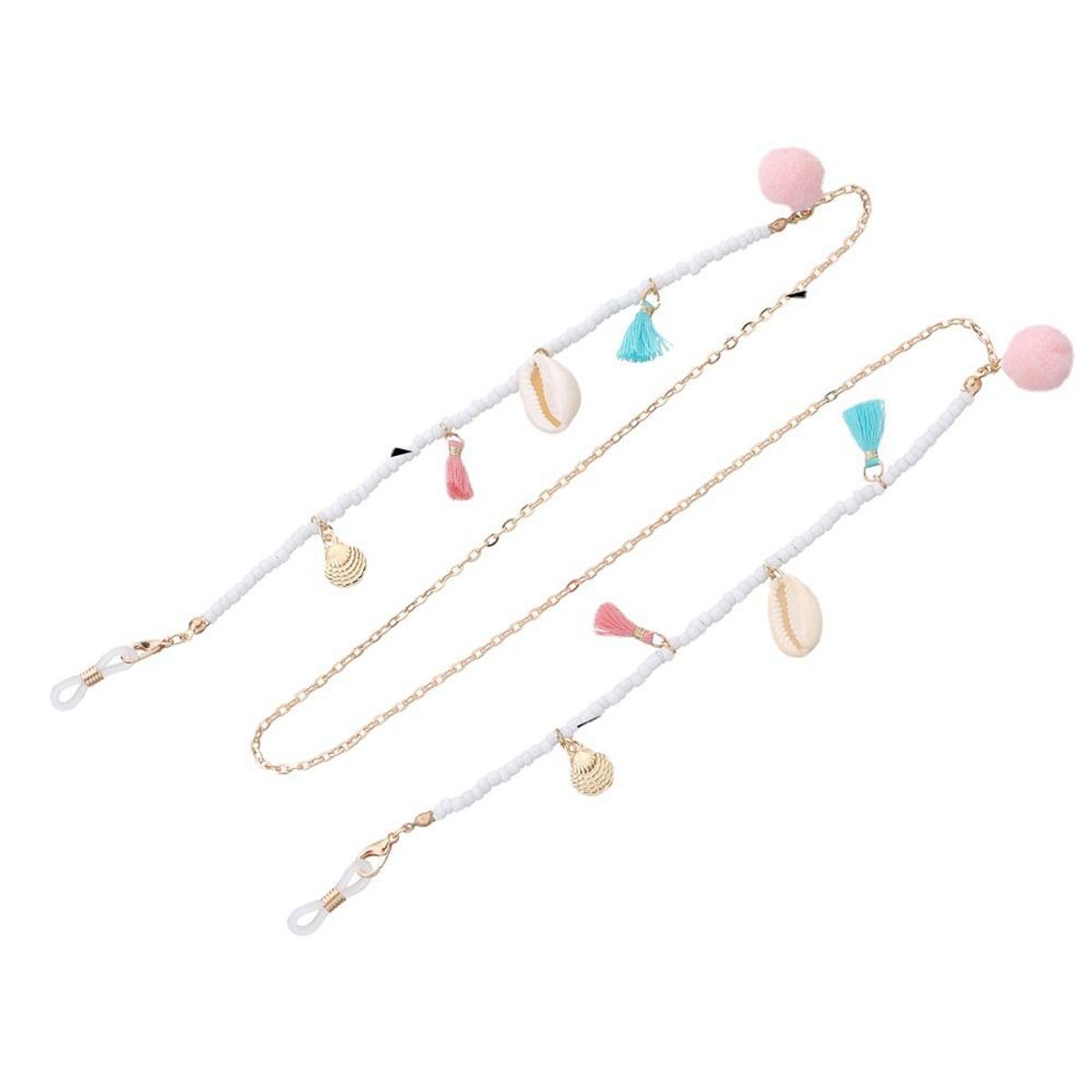 VATYERTY - Collar con cuenta estrella de mar & con diseño de fleco Blanco