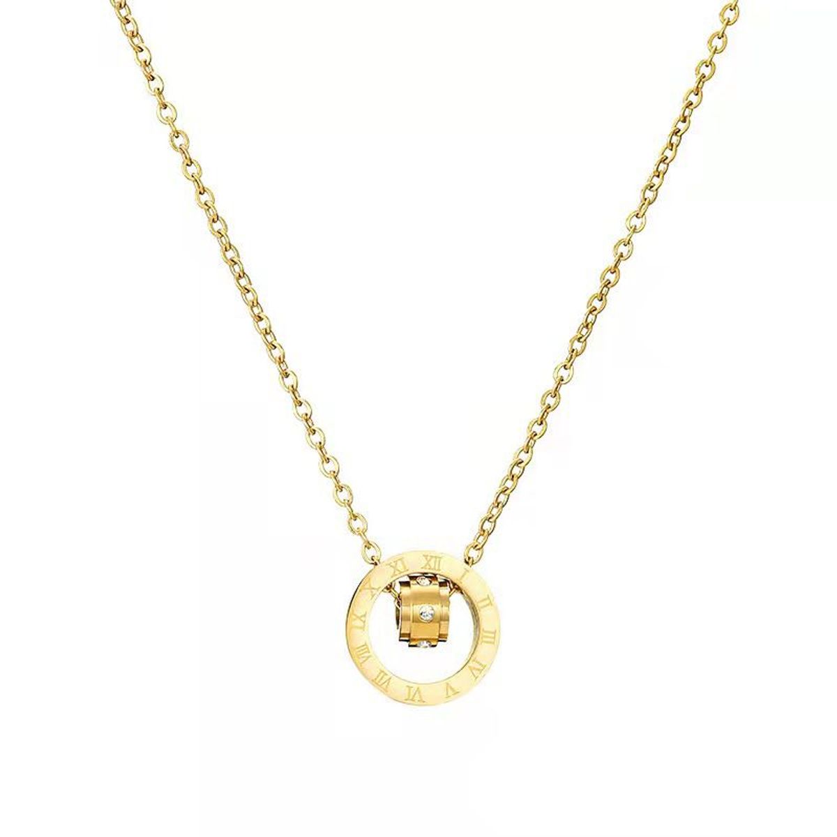 VATYERTY - Collar con diseño de redondo Amarillo Oro