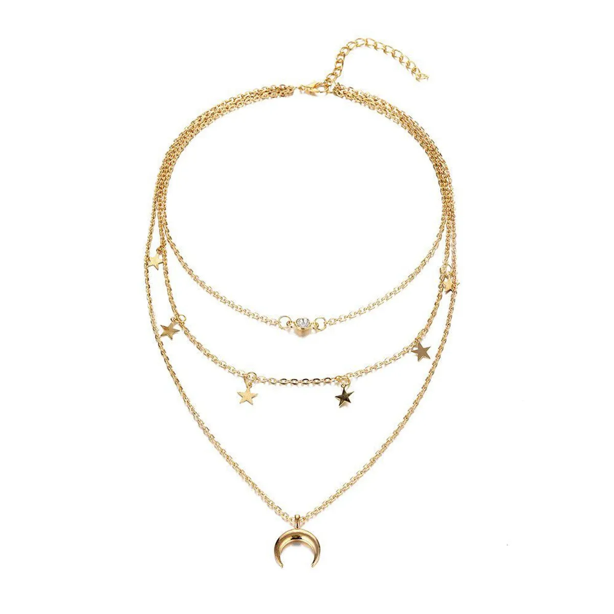 VATYERTY - Collar a capas con diseño de lun Amarillo Oro