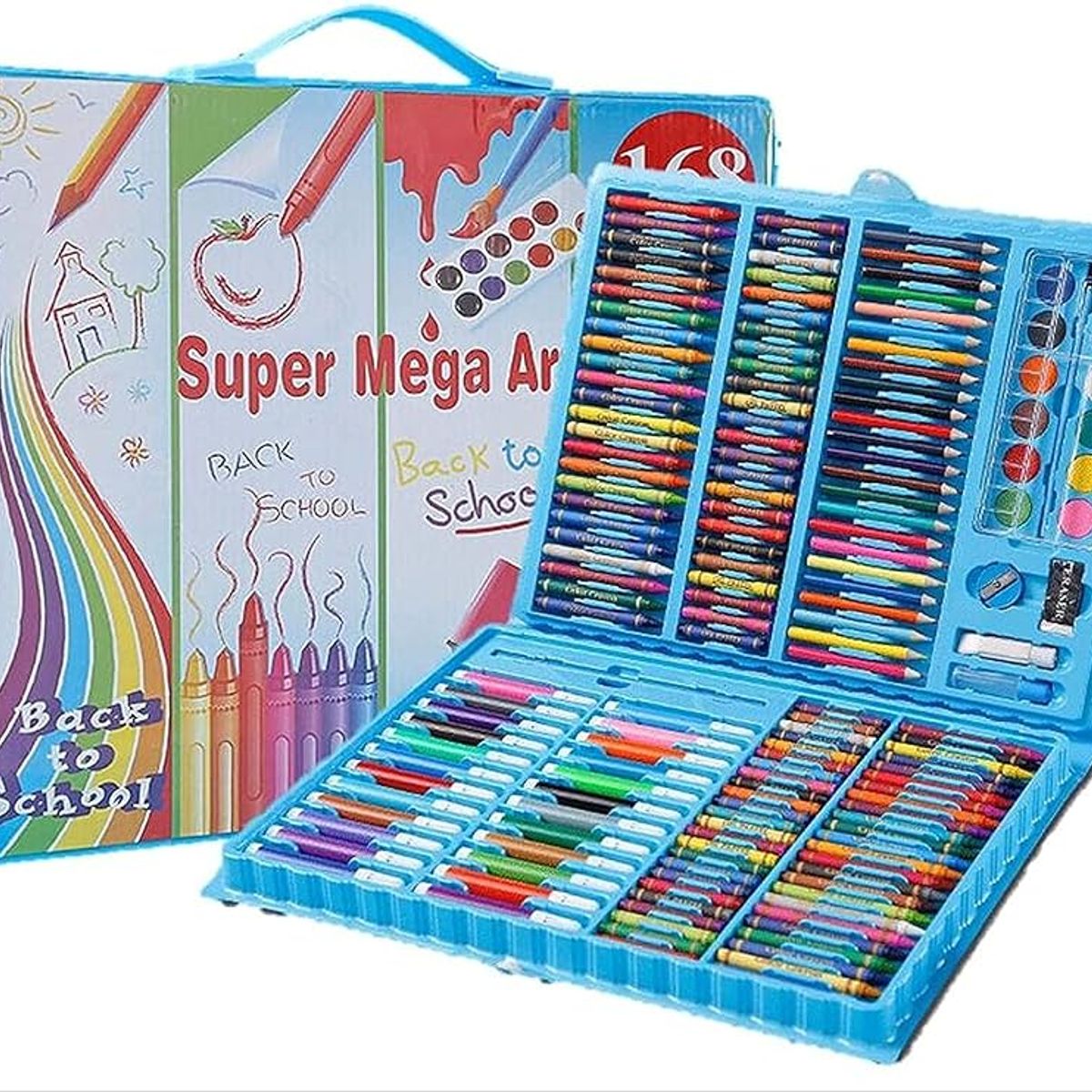 INSPIRA MARKET - Set de Arte Set lápices de Colores Acuarelas 168 pzs