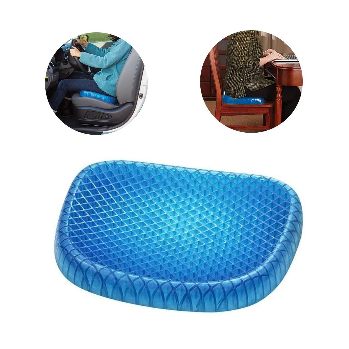 GENERICO - Asiento Cojín de Gel Ortopédico con Funda 1 Kg