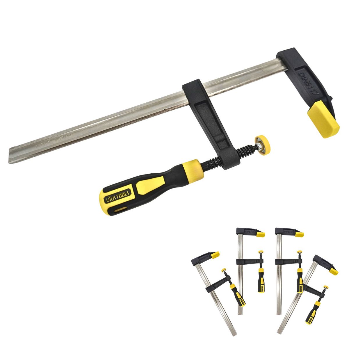 UYUSTOOLS - PACK x4 Prensa Sargento tipo F carpintero 80x300mm