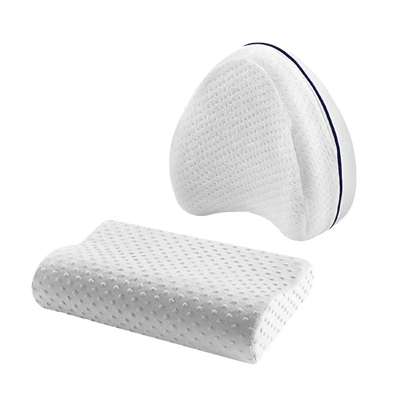 GENERICO - Almohada Ortopédica Cervical + Almohada Ortopédica Espuma para Piernas.