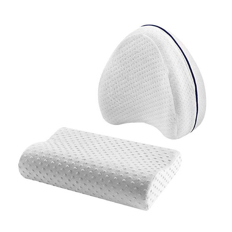 GENERICO - Almohada Ortopédica Cervical + Almohada Ortopédica Espuma para Piernas.