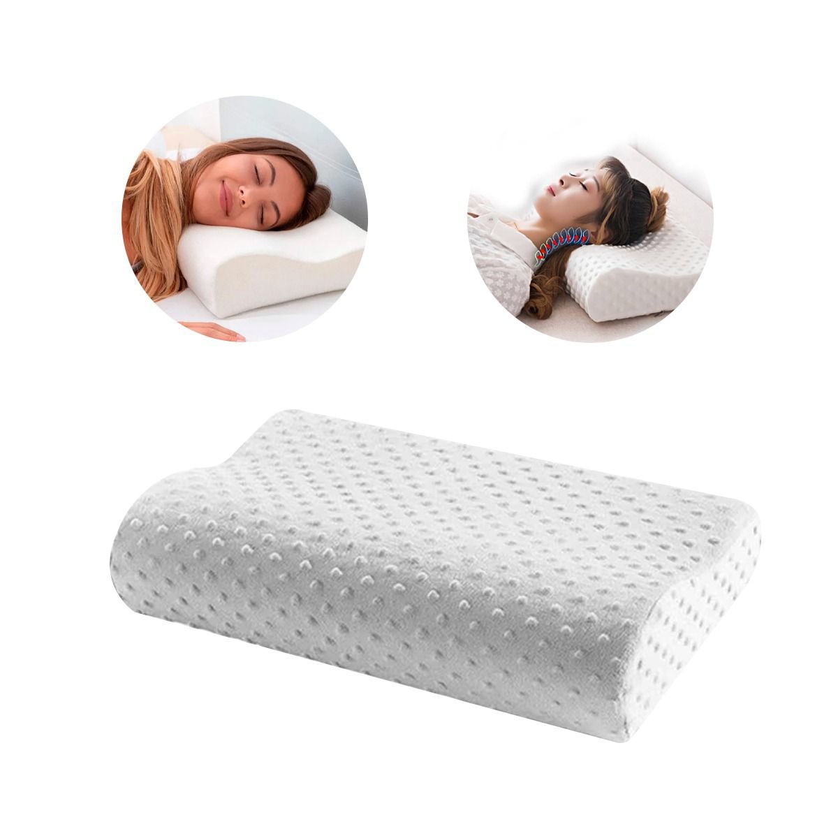 GENERICO - Almohada Ortopédica Cervical + Almohada Ortopédica Espuma para Piernas.