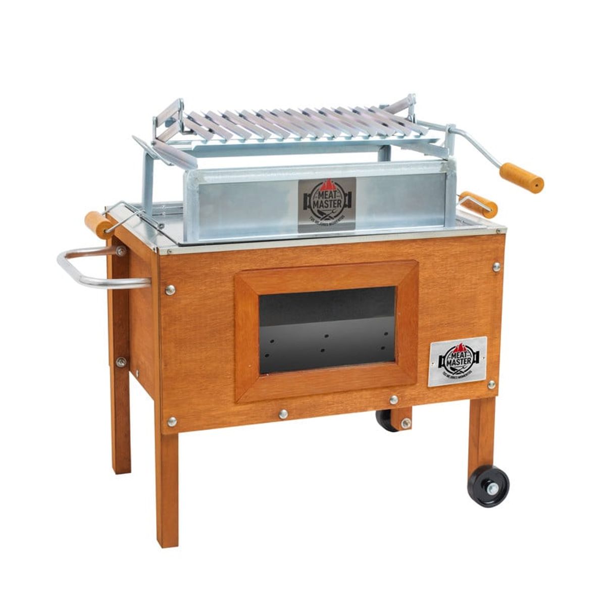 MEAT MASTER - Caja China Master Con Ventana + Parrilla Levadiza Galv + Termometro