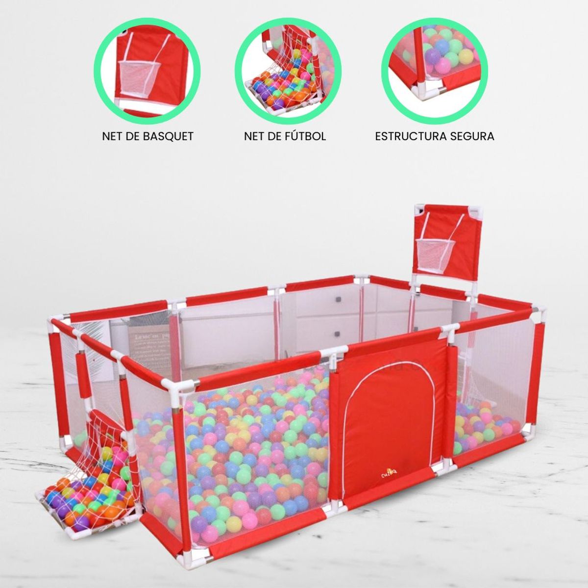 GENERICO - Corral de Juegos Desarmable 5 en 1 «PLAYPEN» Red