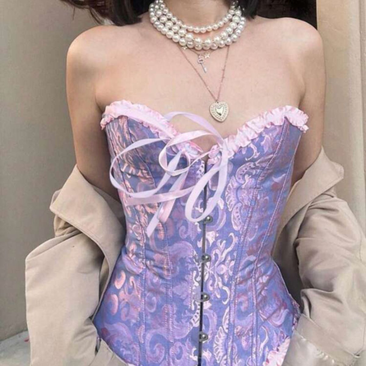 GENERICO - Corset Princess Lila Encaje Mujer Enredados Rapunzel