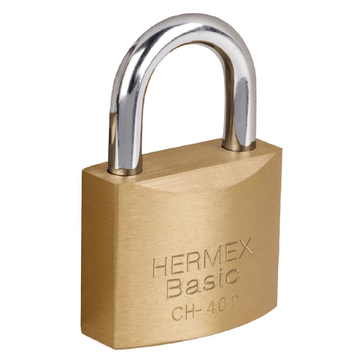 HERMEX - Candado de hierro 40 mm color laton Basic, Hermex