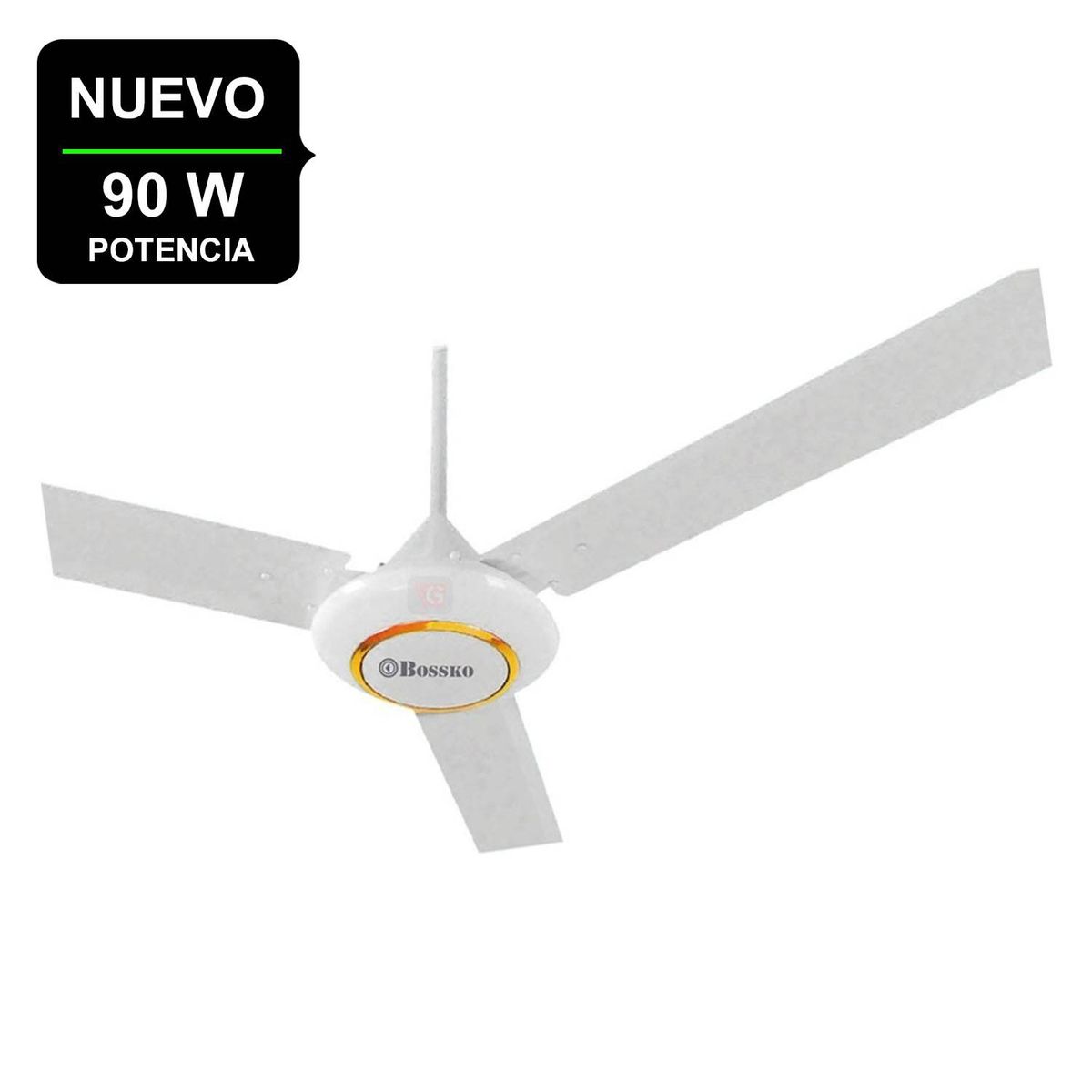 BOSSKO - VENTILADOR DE TECHO BOSSKO DE 3 ASPAS 90 WATTS
