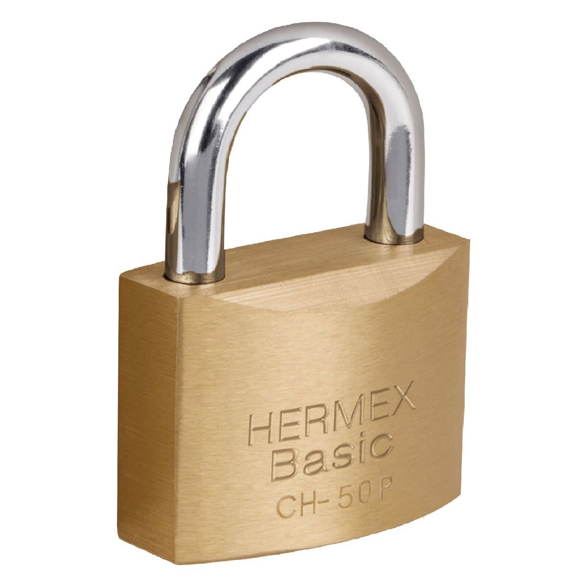HERMEX - Candado de hierro 50 mm color laton Basic, Hermex