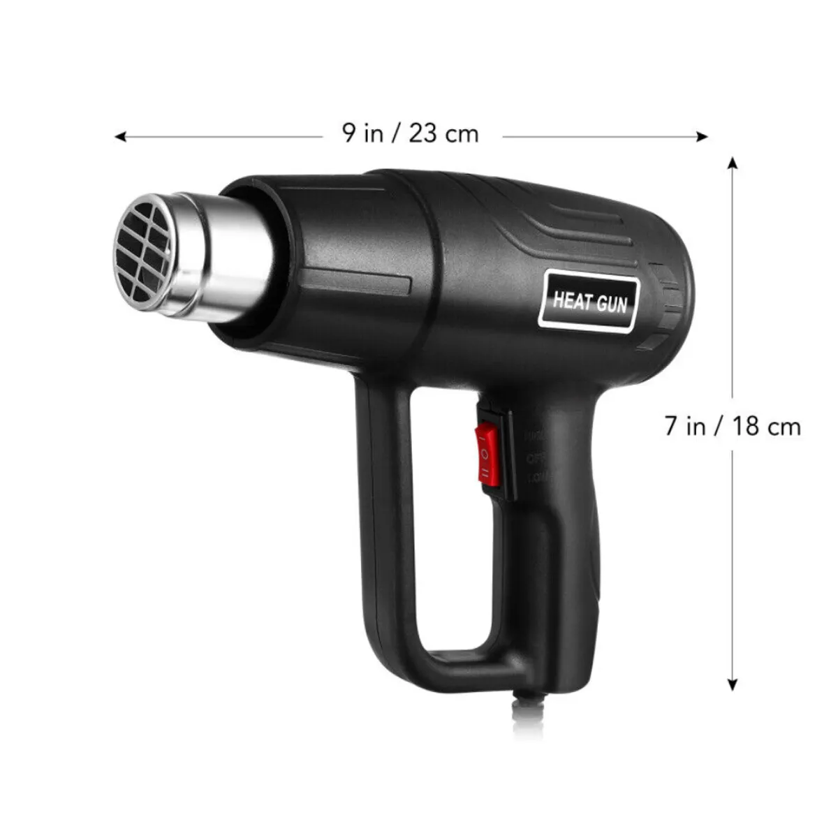 GENERICO - Pistola térmica de 2000 W color negro 220 V