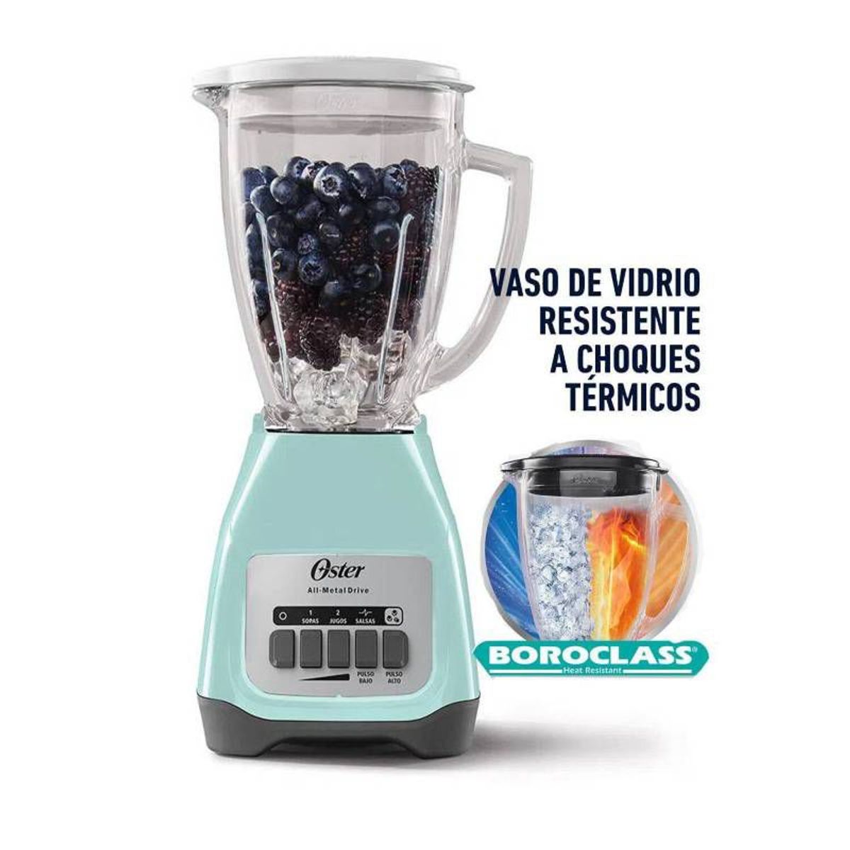 OSTER - Licuadora Oster de 1.5L con 550 watts – Celeste