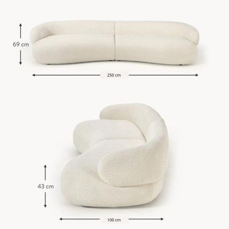 GENERICO - SOFA ALBA SEMI CURVO  3 CUERPOS