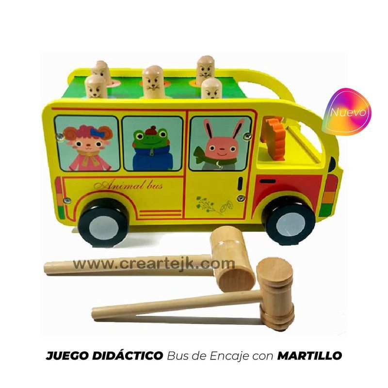 GENERICO - Juego Didáctico Bus de Encaje con Martillo