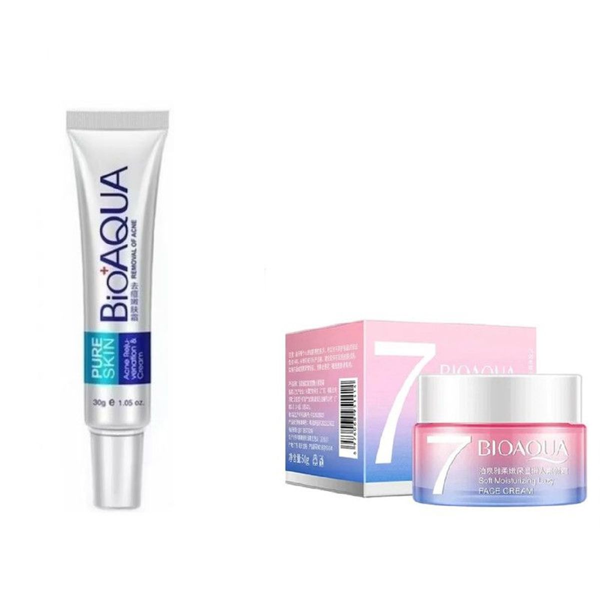 BIOAQUA - Crema Crema Anti-Acné + Crema Hidratante V7 - Bioaqua