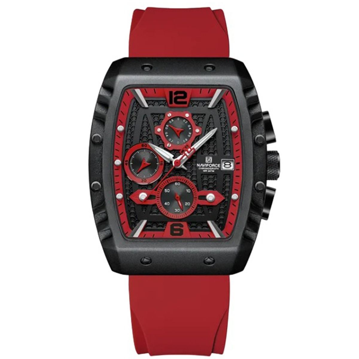 NAVIFORCE - Reloj Naviforce 8025 Correa de Silicona Rojo NAV-120