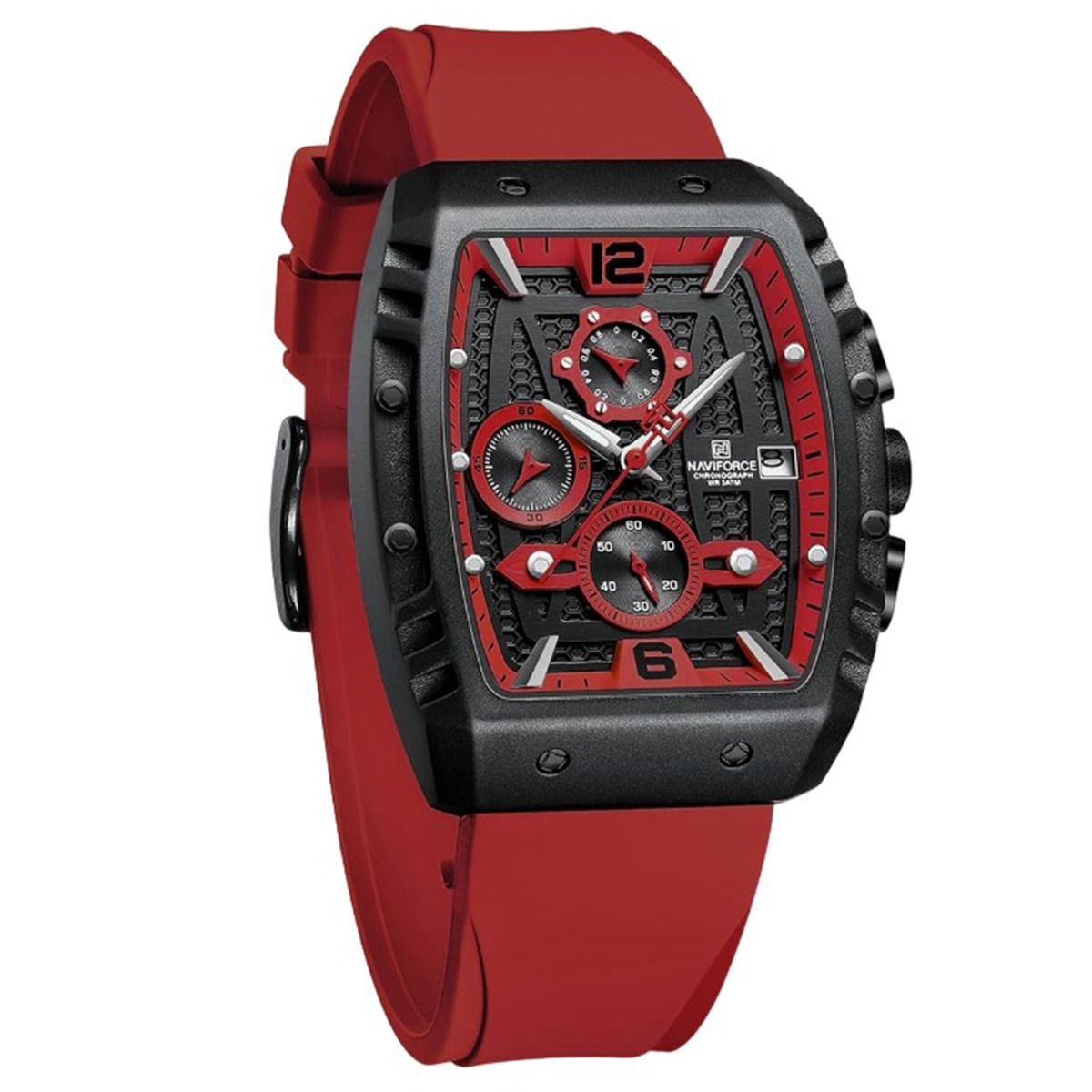 NAVIFORCE - Reloj Naviforce 8025 Correa de Silicona Rojo NAV-120