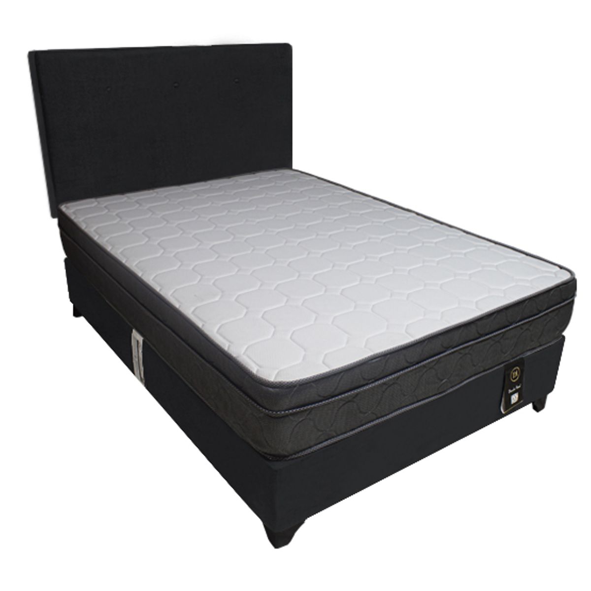 BARAKA HOME - Dormitorio Turin Sae 1.5 Plz + Cabecera + 1 Almohada - Negro