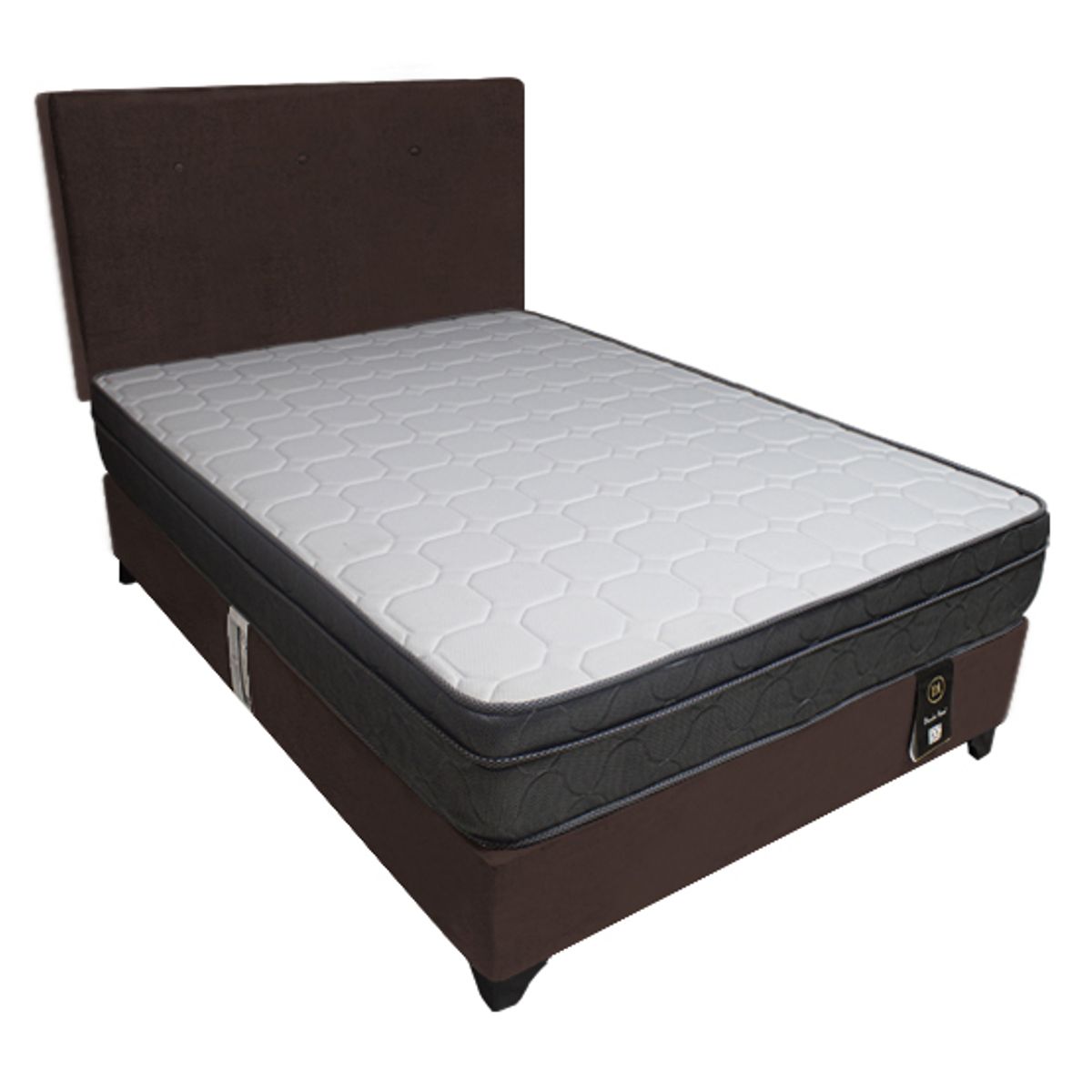 BARAKA HOME - Dormitorio Turin 1.5 Plz + Cabecera + 1 Almohada - Chocolate